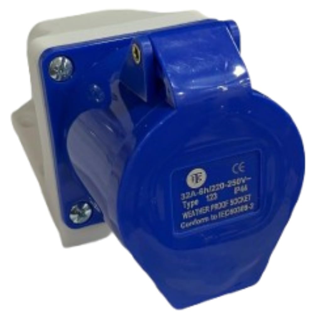FTC - INDUSTRIAL SOCKET WALL MOUNT 32AMP 220V AC, 3 PIN - PACK OF - 10 PCS 3