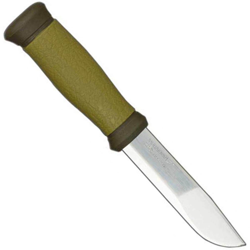 Morakniv Mora 2000 Stainless Steel Fixed-Blade Knife With Sheath, Olive Green, 4.3 Inch