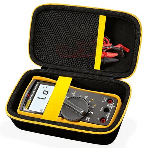 Image of COMECASE Hard Multimeter Case Compatible with Fluke 117 /115 /116 | Hard Shell Storage, Mesh Pocket for Test Leads, Handle, for Fluke 101 107, Electricians and Travel, Black Interior, Case Only