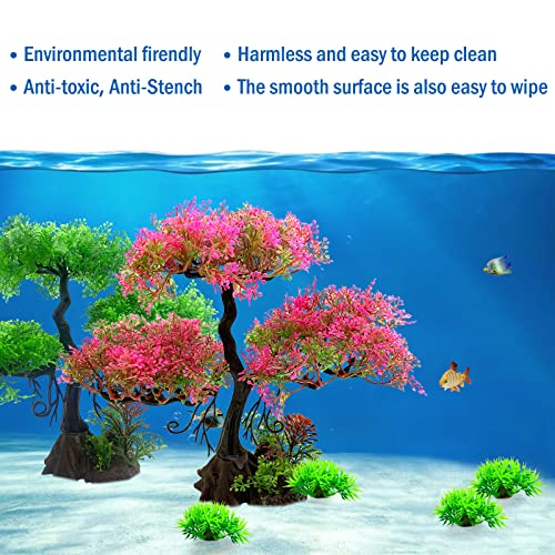 Miukingpetartificial Aquatic Plants Grass Fishtank Decorations Aquarium Decorations,Applicable To Office And Household Simulation Fish Tank Plants (Pink) #TOP2