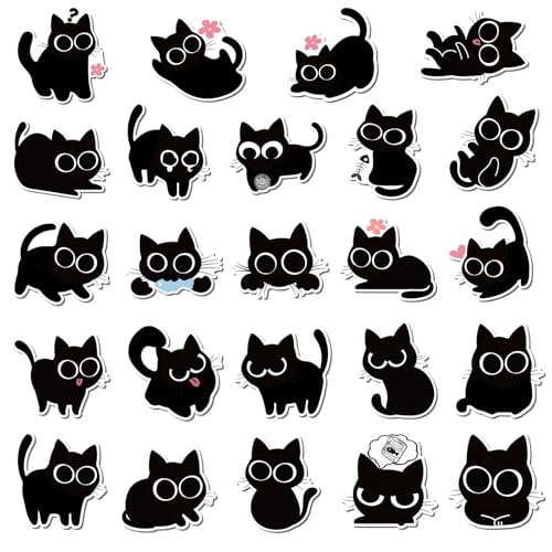 Set 24 imanes decorativos gato negro para refrigerador