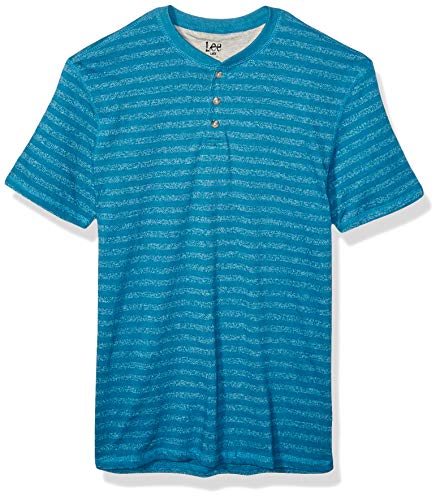 Lee Men's Short Sleeve Shirt, Own Henley Turquoise, X-Large