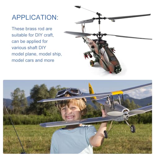 DMiotech 20Stk 30mm x 2mm Brass Solid Round Rod Brass Rod für DIY-Handwerk Getriebewelle