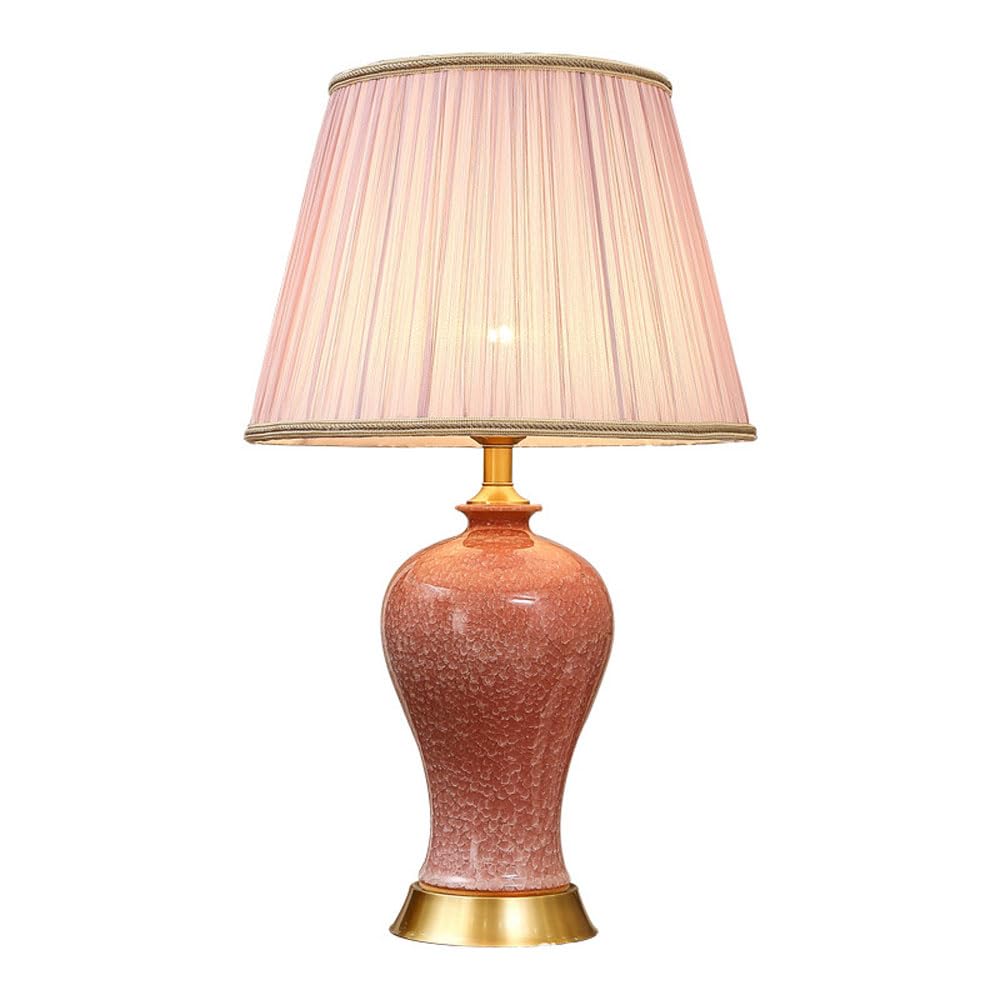 asdchZen 20.4"/26'' Modern Contemporary Ceramic Lamp For Living Room Pink Desk Decor Lamps For Bedroom Farmhouse Bedside Nightstand End Table Lamps,Bulb Not Included-37 * 66Cm,30 * 52CM