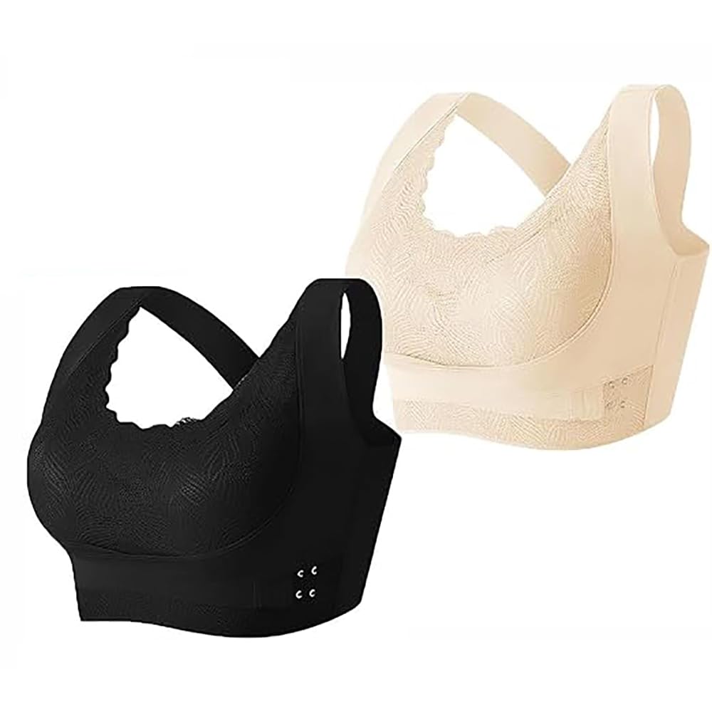 LNBLAKBXBD Detoxification and Shaping & Powerful Lifting Bra, Seamless Push Up Bra,Lymphatic Drainage Bras for Women (2pcs A,L)