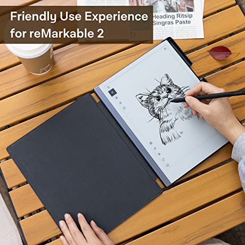 Cobak Case For Remarkable 2 Paper Tablet - Lightweight And Hard Back Shell Protective Book Folio Cover With Built-In Pen Holder - For 10.3" 2020 Released (Black) #TOP7