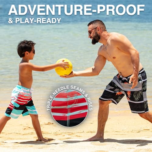 Image of Kanu Surf Boys' Toddler Troy Stripe Swim Trunks