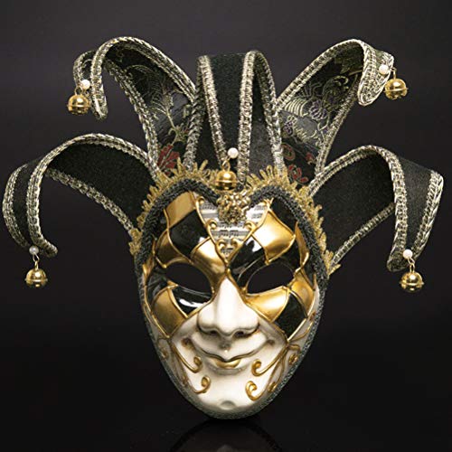 Prevessel Full Face Men Masquerade Mask Jester Masks Women Vintage Venetian Mardi Gras Mask Halloween Party - Image 3