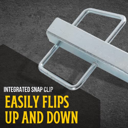 (2-Pack) Tongass Premium Snap L-Pins For Weight Distribution Hitches - 4 1/4” X 1 3/4” L-Pins With Integrated Snap Clips - Minimize Weight Distribution Hitch Noise - Zinc-Coated Heavy-Duty Steel #TOP4