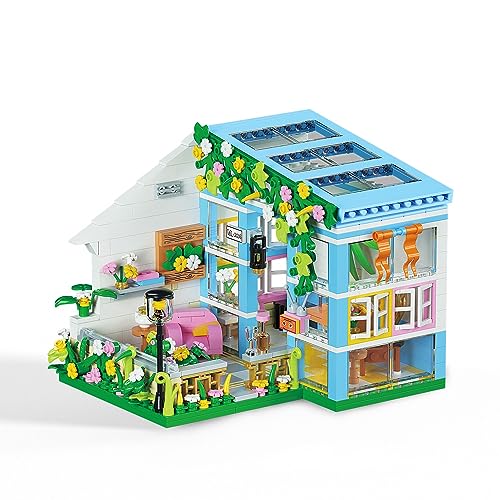 LEGPS YYDS Flower House Building Set, Mini Building Blocks Set, City Street Building Blocks，Greenhouse Building Toys with Beautiful Gift Box 608pcs Age 6+