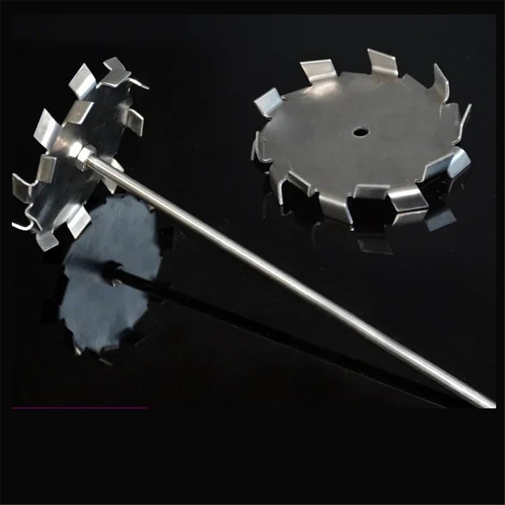 Mieszanie taśmowe ze stali nierdzewnej, Laboratoryjne mieszadło dyspersyjne ze stali nierdzewnej 304 z zębami piłokształtnymi prętem 30-180 mm(180mm disk with rod)