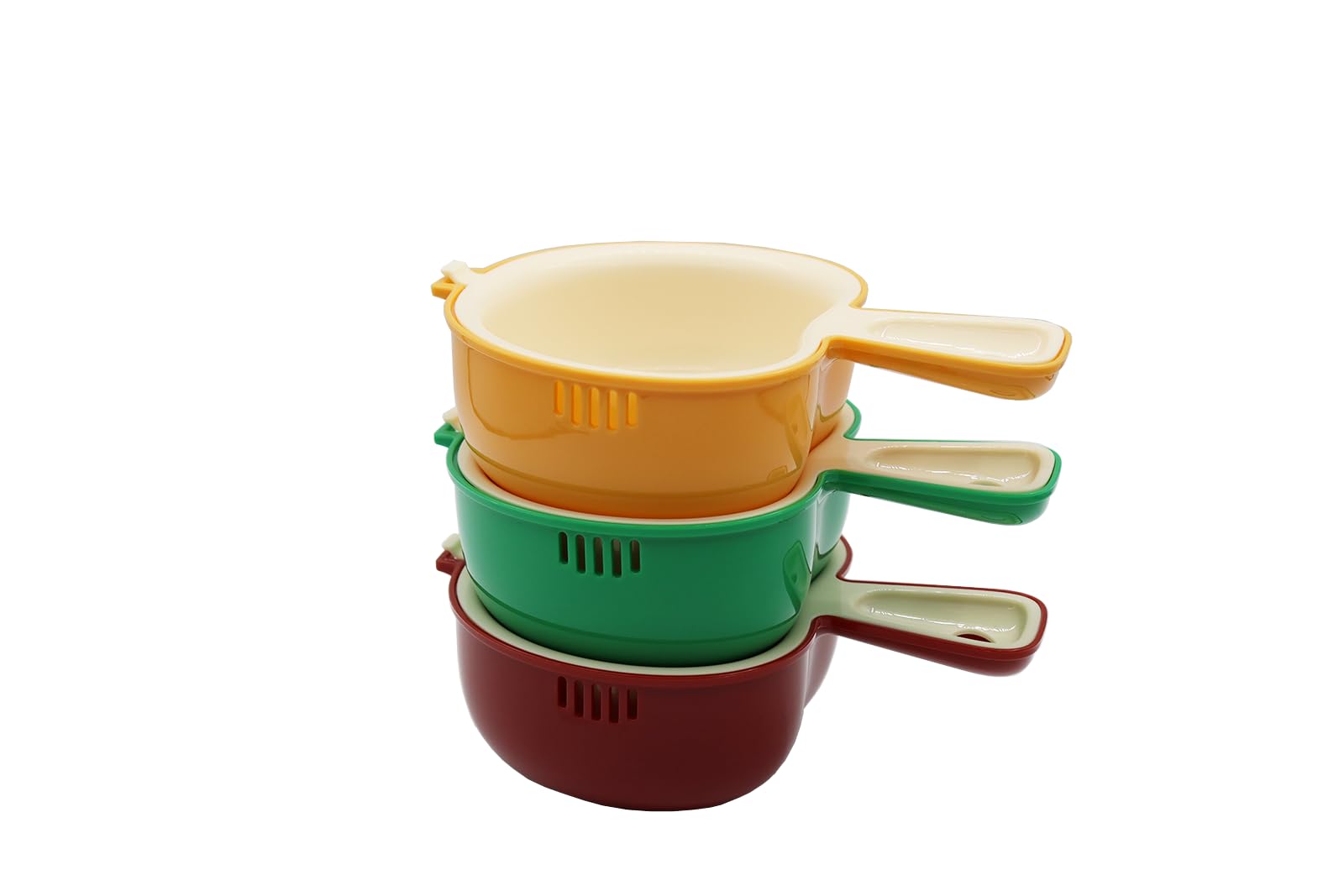 halteoly 2 in 1 Fruit Vegetables Washing Food Strainers, Mini Plastic Double Strainer with Mixing Bowl,Small Container for Berries