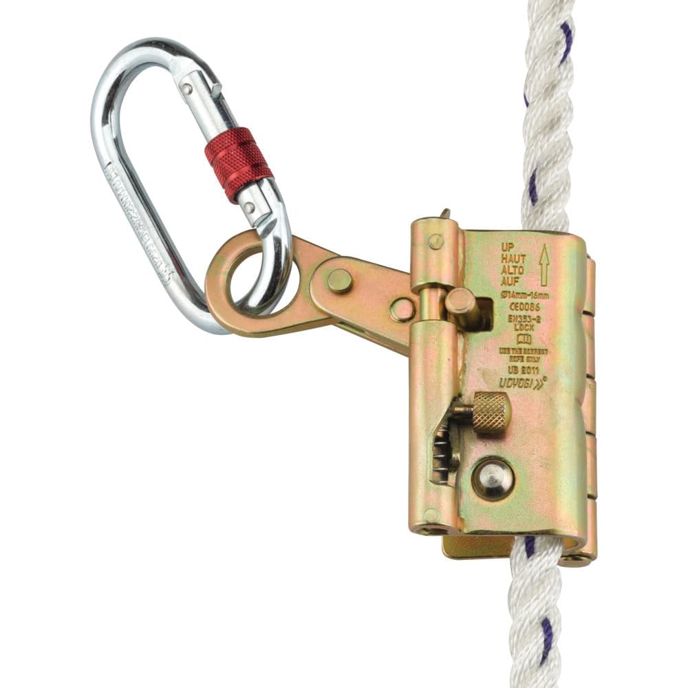 udyogi fall arrester ub 2011 with carabiner, conforming to en 353-2:2002 standard