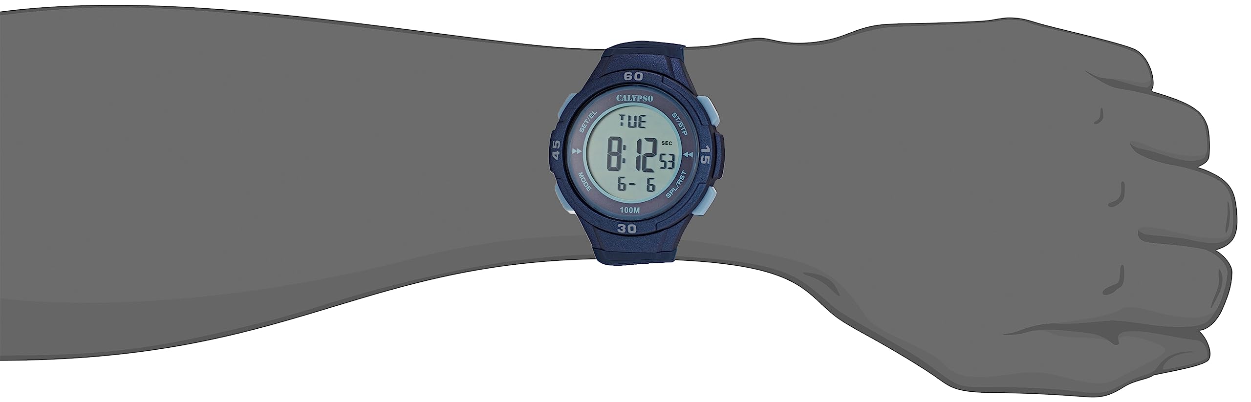 CALYPSO Reloj Digital Infantil Niño y Niña de Caucho Azul Oscuro