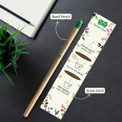 Image of Bombay Greens Seed Diary with Plantable Pencils Bio degradable Eco-Friendly Stationery for Corporate Gifting | Sustainable Gifts with Pencils Card - Pack of 5