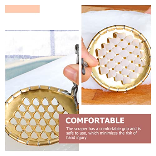 Cabilock Jelly Scraping Scraper Metal Cold Noodle Scraper Cheese Grater Convenient Food Making Snack Tool Manual Kitchen Scratch Grater Kitchen Tool Copper Jelly Scraper Compact #TOP4