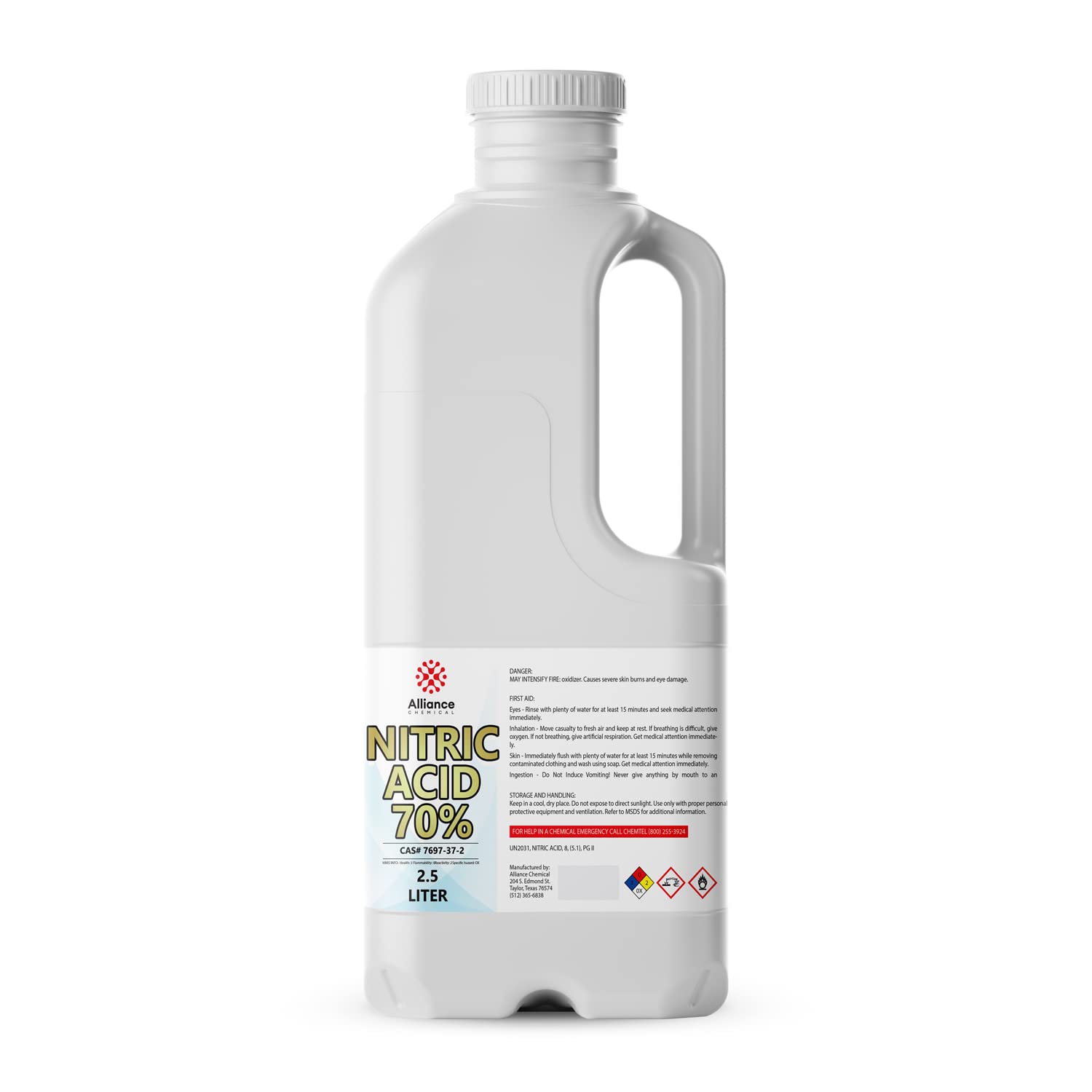Aqua Fortis 70% ACS Grade, 2.5L, Alliance Chemical