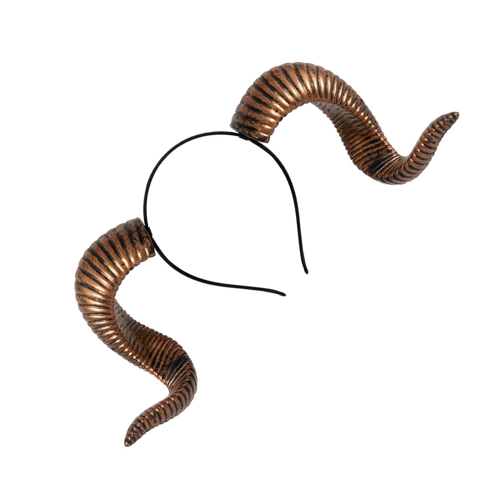 Jazuaiao Unisex Aab22186a Realistic Goat Horn Hairhoop Roleplay Headpiece With Detachable Band Halloween Costume Accessory Festival Headpiece Goat Horn Hairband