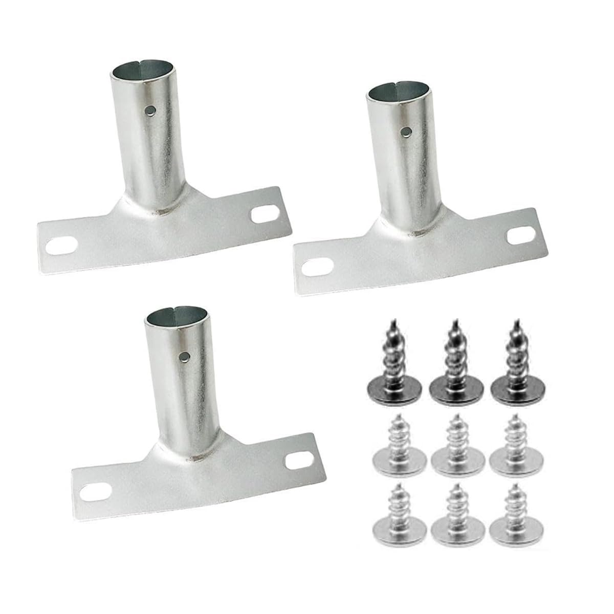 Metal Broom Brush Handle Bracket, 3 Screw Holes Heavy Duty Broom Handle Bracket to Supports Fixed Push Broom Handles (3)