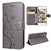 Produktbild SmartLegend Kompatibel mit iPhone 7/8 Hülle, Handyhülle Schmetterling Weinstock Grau Schutzhülle PU Leder Wallet Flip Case Lederhülle mit Kartenfach Standfunktion Magnetisch Etui