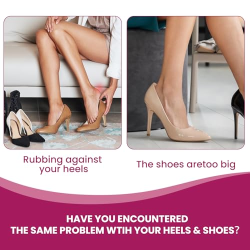 Image of Heel Grips Pads for Women Shoes - (12 Pairs) Bukihome Self-Adhesive Heel Cushion Inserts Prevent Slipping, Rubbing, Blisters, Foot Pain, Improve Shoe Fit, Heel Protector for Shoes Too Big - Beige