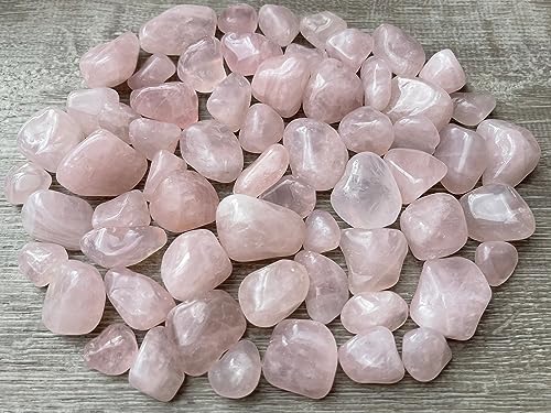 Image of 1 /2 LB Rose Quartz Tumbled Stones, Polished Rose Quartz Gemstone, Rose Quartz Healing Crystals (Rose Quartz)