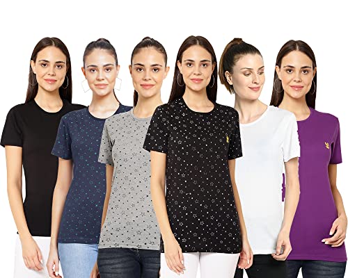 Image of Mack Jonney Regular Fit Women Tshirts(Pack of 6-MACK631925)