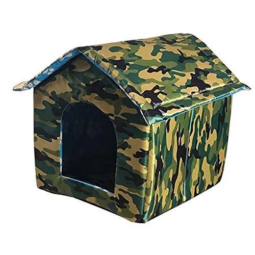 fervortop Caseta para perros, casa para gatos, plegable, lavable, impermeable, resistente al viento, cálida casa para gatos, conejos y perros