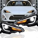 VLAND Scheinwerfer-Komplettsets Kompatibel mit Toyota GT86 FT86 2012-2021/Kompatibel mit Subaru BRZ 2013-2021/ FR-S 2013-2016 mit sequenziellem Blinker