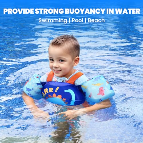 Gogokids Swim Vest for Kids, Toddler Floaties Fit 20-50 lbs Girls & Boys, Swimming Aid with Water Wings and Shoulder Strap for 2-6 Years, Pool/Beach - Thumbnail 5