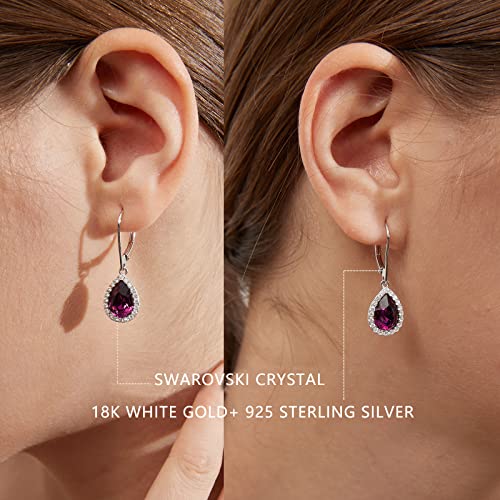 Dangle Drop Earrings Women Diamond Earrings Amethyst Earrings Silver Earrings For Women Silver Drop Earring 925 Sterling Silver Earrings Women Cubic Zirconia Earrings Leverback Earrings #TOP1