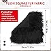 WLLHYF Kunstpelz Quadrate Stoff 12 Zoll zotteligen Pelz Stoff Schnitte flauschigen Pelz Patches Plüsch Teppich Stuhl Sitzkissen für DIY Handwerk Weihnachten Gnome Dekore Nähen(schwarz, 30 x 30 cm)