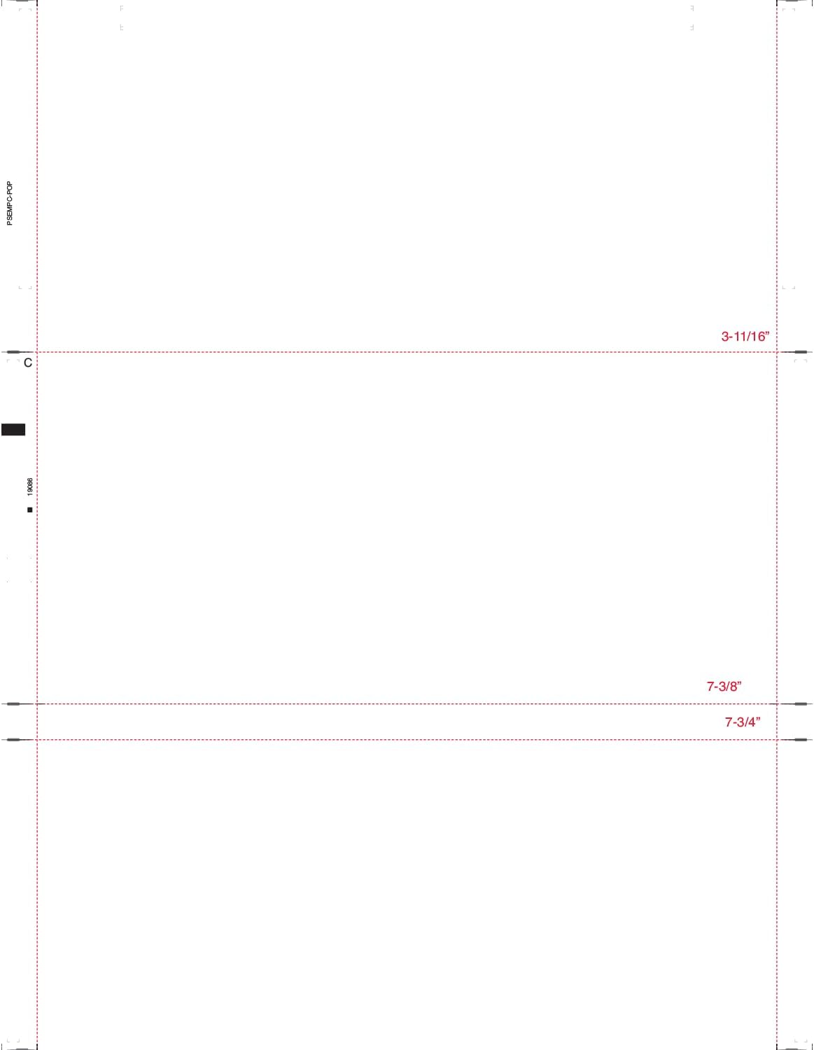 8-1/2" x 11" C Fold Duplex Multi-Purpose Blank - Finger Pop Opening - With Blockout Back (Box of 2000)