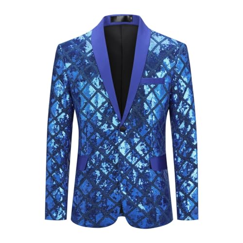 Veste de Smoking Slim Fit Allthemen à Paillettes Dorées avec Doublure Confort Soirée