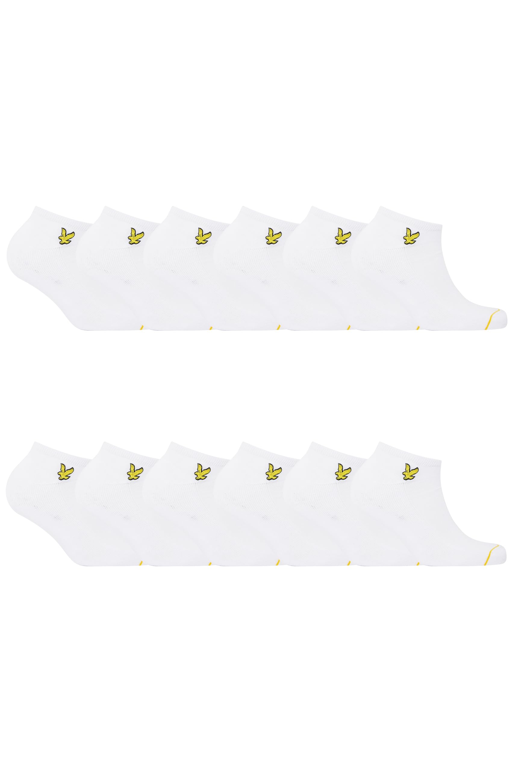 Lyle & ScottMen’s Jared 12 Pack Trainer Socks - Cotton Blend with Classic Embroidered Eagle - Size UK 7-11