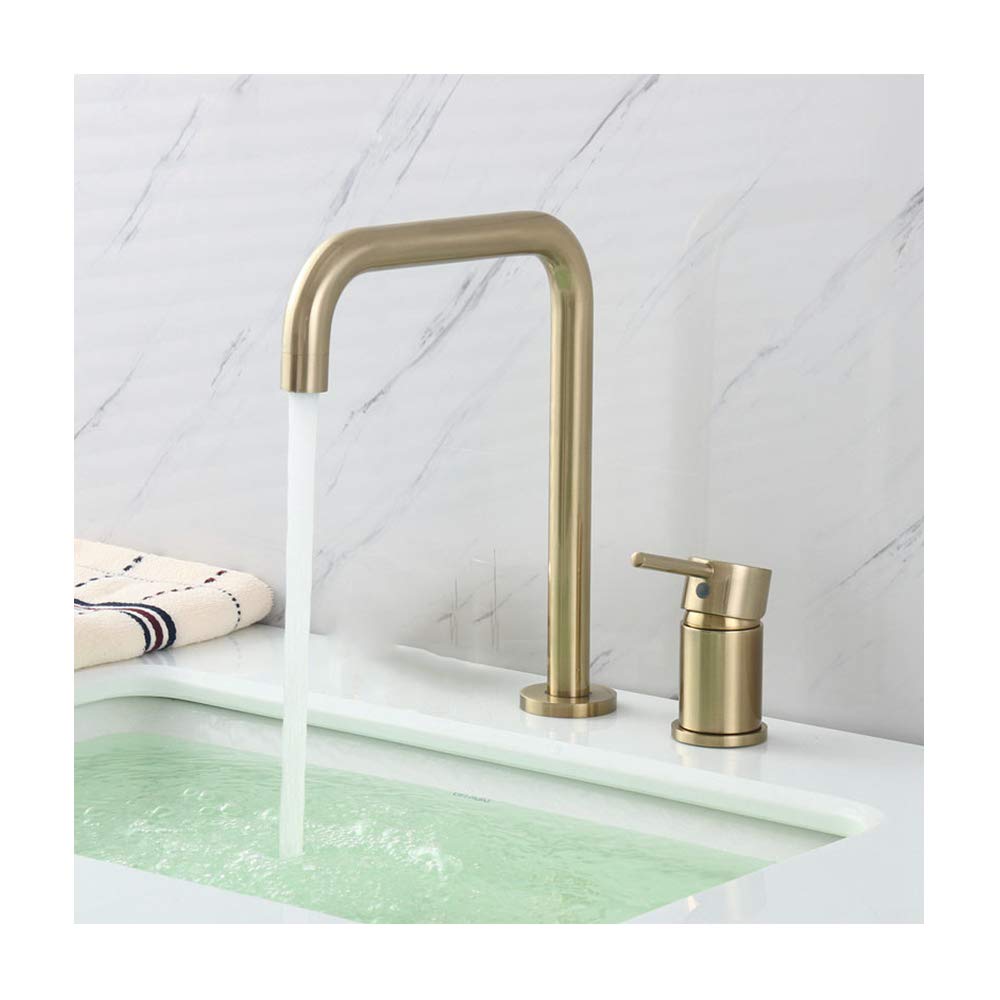 Robinet de lavabo de salle de bain eau chaude froide laiton