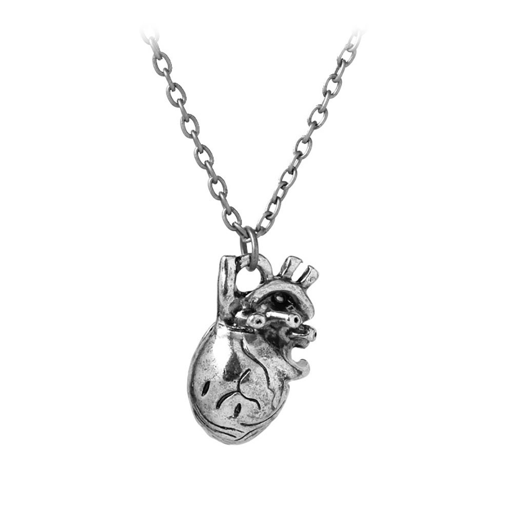 Fashion Doctor Nurse Gift Human Anatomy Necklace Jewelry Just Breathe Letter Anatomical Lung Heart Charm Necklace