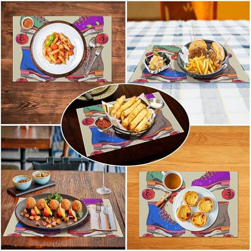 Sets de table rétro colorés PVC antidérapants pour protéger votre table - 6