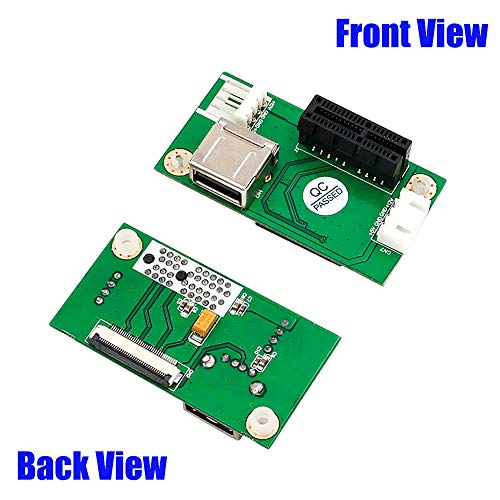 NGFF (M.2) Key A/E to PCI-E Express x1 + USB Riser Card with High Speed FPC Cable - Thumbnail 3
