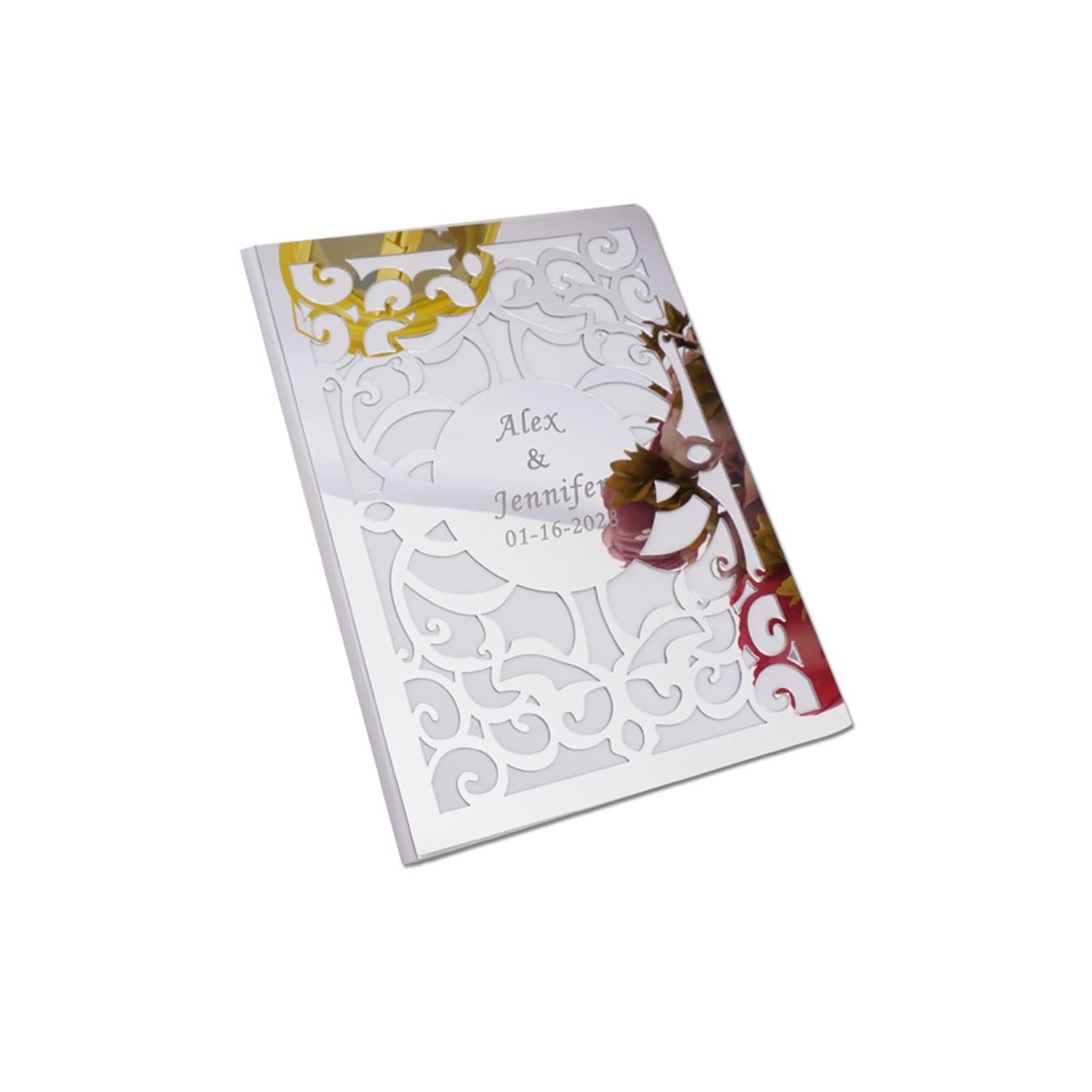 Guest Book Matrimonio Libro delle firme del Matrimonio a Specchio | Pagine Interne Vuote For La Registrazione Della Firma Scritta A Mano Dell'ospite In Loco(Silver)