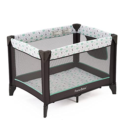 Pamo-Babe-Portable-Playard-Simple-Style-Playard-Push-Compact-Fold-Playpen-with-Carry-Bag-Grey