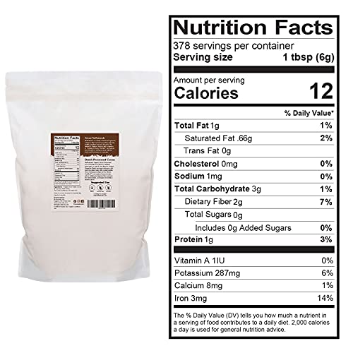 NuNaturals Premium Organic Cocoa Powder for Baking | Non-GMO | Fair Trade | Bulk 5 LB