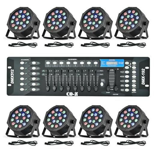 CO-Z LED Stage Lights DMX, 8 pcs 18x3W RGB Par Can Lights Package with Remote Controller Sound Activated Stage Effect Lighting for Party DJ Dance Church Wedding Home Uplighting