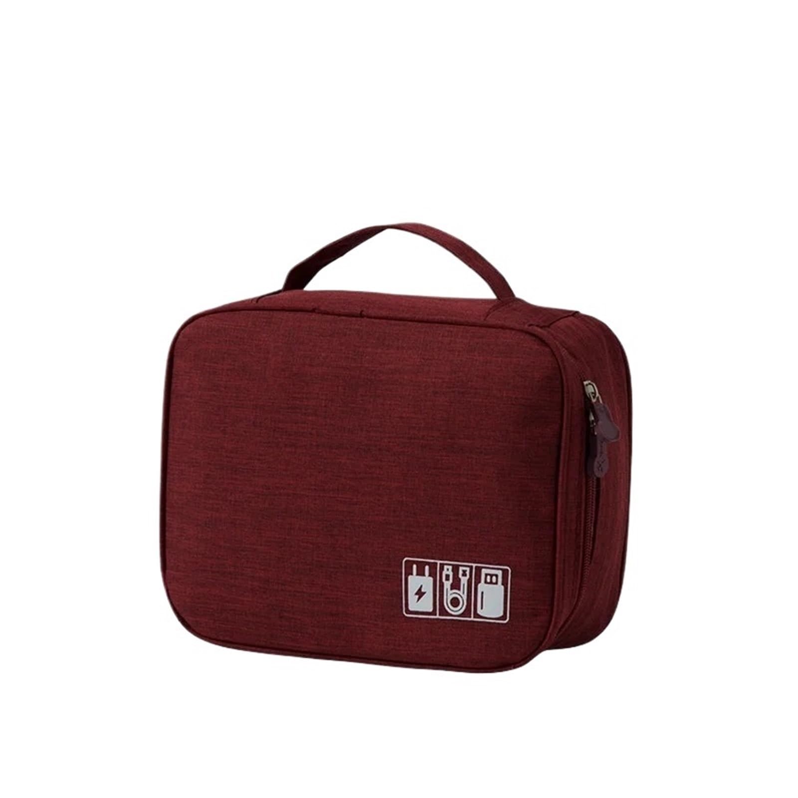 Borsa Organizer Per Cavi Borsa da viaggio elettronica digitale Custodia multifunzione for auricolari Cavo dati Caricabatterie for accessori Protezione disco rigido(Deep red)