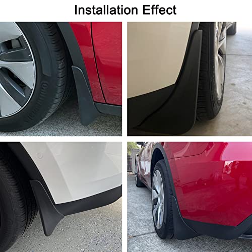 Image of Car Mud Flaps Splash Guards No Drill Compatible with Tesla Model Y 2020 2021 2022 2023 Model Y Performance Long Range (Set of Four)