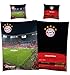 Produktbild FC Bayern München Bettwäsche Allianz Arena 135x200 cm + 80x80 cm 100% Baumwolle Renforcé-Linon-Qualität Fußball FCB Rekord-Meister Mia san Mia Harry Kane Musiala deutsche Größe Reißverschluss