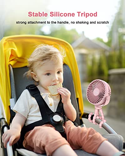 image for Coohea Stroller Fan Clip on Baby Fan USB Rechargeable Small Fan Batter