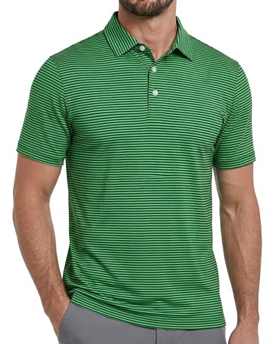Image of TELALEO 4 /5 Pack Mens Polo Shirts Quick Dry Short Sleeve Golf T Shirt Performance Moisture Wicking Casual Workout