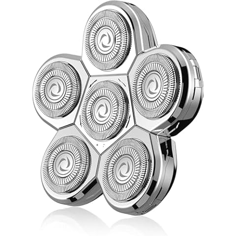 Kibiy 6D Blade Replacement Heads,Electric Shaver Replacement Head for Electric Razor for Men Wet and Dry Compatible Many Models Waterproof Head Razor-Silver Cover