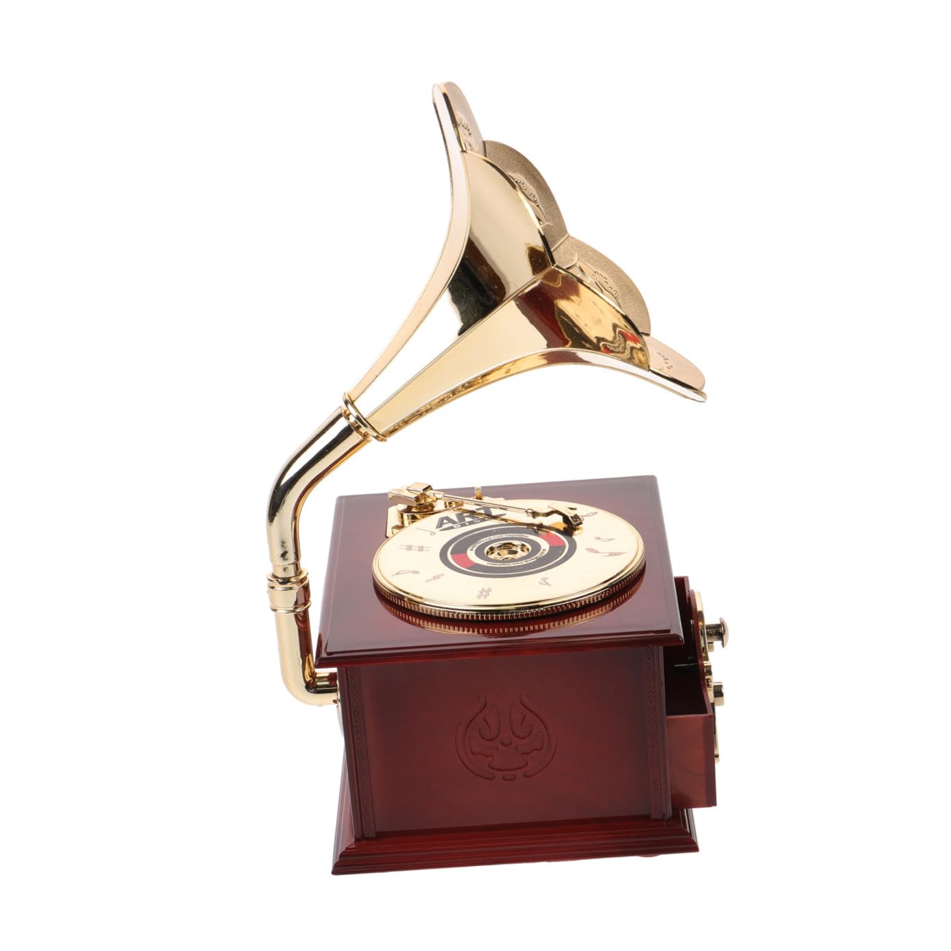 Carillon da Tavolo Classico in ABS Marrone Meccanismo a Carica Manuale, Scatola Melodica Decorativa per Casa e Ufficio, Decorazione Artistica per FESTIVITÀ e Regalo